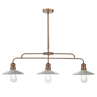 BREAKWATER BAY Brookings 3 - Light Brushed Copper Kitchen Island Pendant