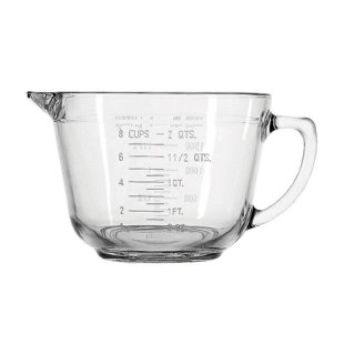 FOX RUN BRANDS Anchor Hocking 77898 Measuring Cup Batter Bowl with Spout, Glass, 8-Cup