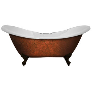 CAMBRIDGE PLUMBING 69" x 29" Clawfoot Soaking Acrylic Bathtub