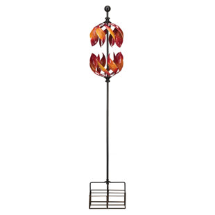 REGAL ART & GIFT Kinetic Vertical Wind Spinner - Double Flame