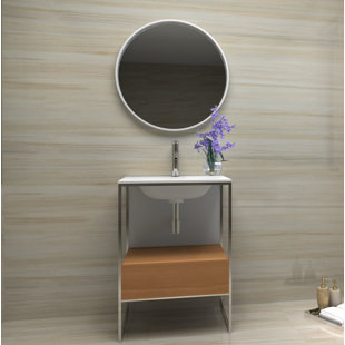 ANCERRE DESIGNS Tory 24'' Single Bathroom Vanity with Solid Surface Top with Mirror
