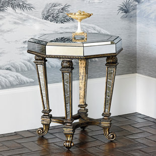 AMBELLA Voranado Glass Top End Table