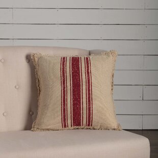 VHC BRANDS Fringed Cotton Reversible Throw Pillow