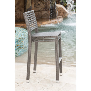 PANAMA JACK OUTDOOR Graphite PVC Wicker Outdoor 30'' Bar Stool