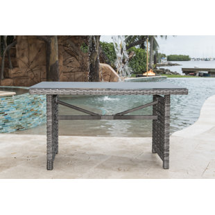 PANAMA JACK OUTDOOR Graphite Glass Coffee Table