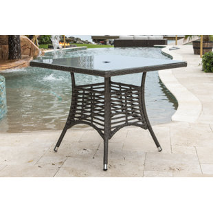 PANAMA JACK OUTDOOR Graphite Square Glass Outdoor Dining Table