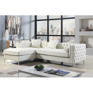 ROSDORF PARK Marlon 102.5" Wide Faux Leather Sofa & Chaise