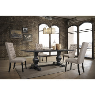 GRACIE OAKS Lapinski 4 - Piece Pine Trestle Dining Set
