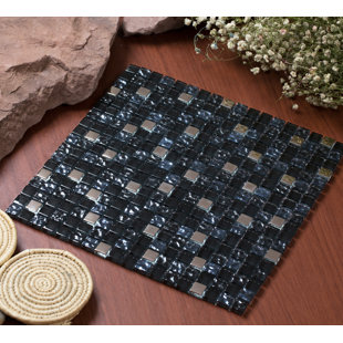 MIRRELLA Mesh Pess 12" Glass Grid Mosaic Wall & Floor Tile