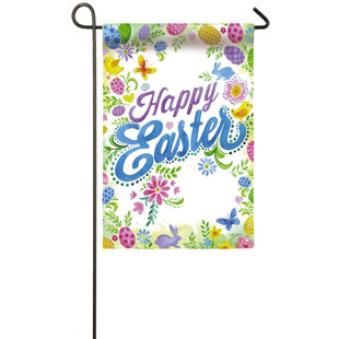 EVERGREEN FLAG & GARDEN Happy Easter 2-Sided Polyester 18 x 13 in. Garden Flag