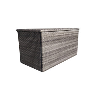 WFX Utility W Water Resistant Wicker Deck Box in Grey