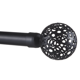 AMALGAMATED TEXTILES Globe Single Curtain Rod & Hardware Set