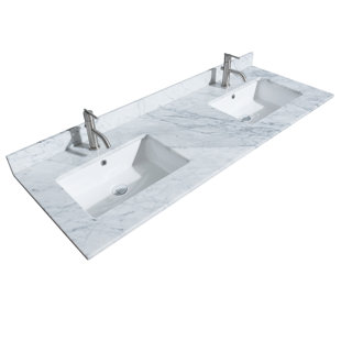 WYNDHAM COLLECTION Avery 60'' Double Bathroom Vanity with Stone Top