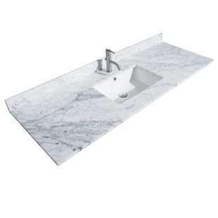 WYNDHAM COLLECTION 60'' Marble Single Bathroom Vanity Top with Sink