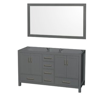 WYNDHAM COLLECTION Sheffield 59" Freestanding Double Vanity Base Only with 58" Mirror