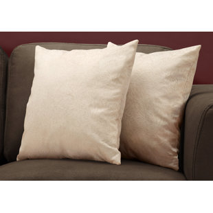 MONARCH SPECIALTIES INC. Feathered Pillows, 18 X 18 Square, Insert Included, Accent, Sofa, Couch, Bedroom, Polyester (Set of 2)