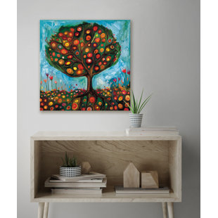 GREENBOX ART 'Pomegranate Tree' by Eli Halpin Painting Print on Wrapped Canvas