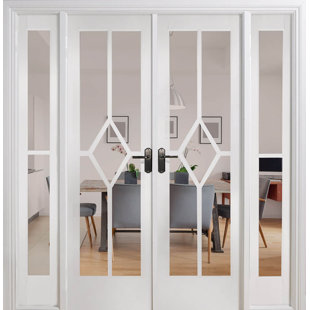 LPD DOORS Reims Clear Glazed Primed White Internal Door W4 Pair