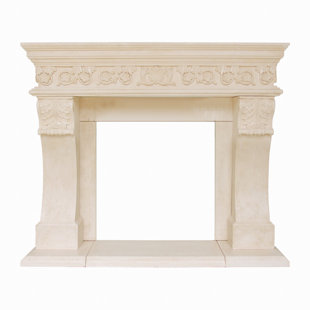 HISTORIC MANTELS LIMITED President Churchill Cast Stone Fireplace Surround with Hearth & Filler panels