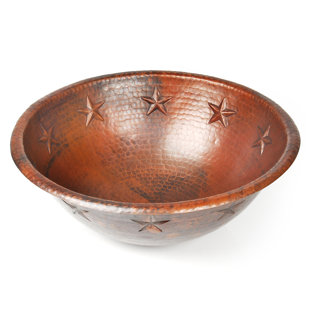 D'Vontz Copper Bathroom Sinks 17'' Metal Circular Bathroom Sink