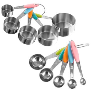 Classic Cuisine 10-Pieces Stainless Steel Measuring Cup and Spoon Set- Stainless Steel