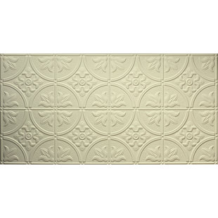 GLOBAL SPECIALTY PRODUCTS 2.04 ft. x 4.04 ft. Glue-Up Plastic Ceiling Tile in Cream