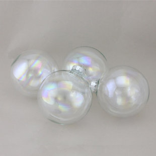 NORTHLIGHT SEASONAL 2-Finish Glass Christmas Ball Ornament (Set of 4)