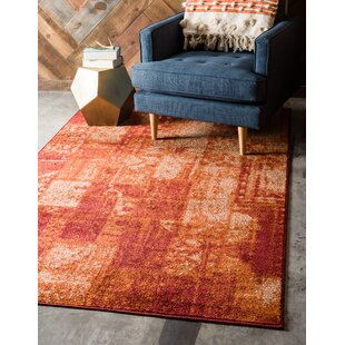 WILLISTON FORGE Veyo Abstract Orange/Beige Area Rug