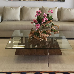 GUSTO DESIGN COLLECTION Ruby Glass Top Coffee Table
