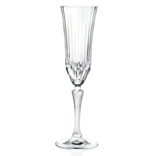 LORREN HOME TRENDS Adagio 5oz. Crystal Flute Set (Set of 6)