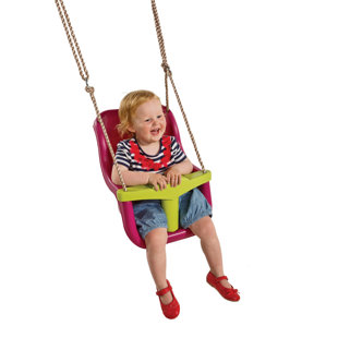 Freeport Park Plastic 36cm Red With Yellow Bucket Swing with Chains