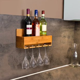 NATUR PUR Vance 4 Bottle Wall Mount Wine Rack