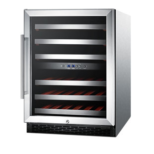 Summit Appliance Dual Zone 23.63'' 46 Bottle Wine Refrigerator with Reversible Door