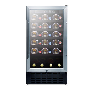 Summit Appliance Single Zone 18'' 34 Bottle Wine Refrigerator with Reversible Door