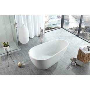 EISEN HOME Poseidon x Freestanding Soaking Acrylic Bathtub
