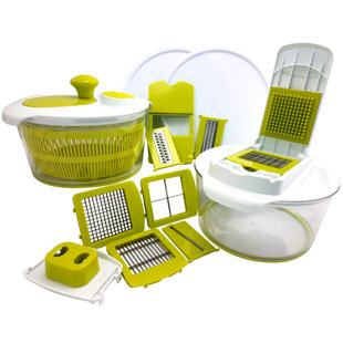 Mega Chef 17-Piece Salad Spinning Slicer, Dicer and Chopper Set
