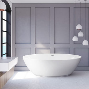 STREAMLINE BATH 1590 mm x 810 mm Freestanding Roll Top Bathtub