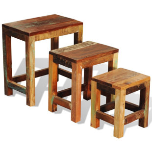 HOME ETC 3 Satztische aus Massivholz (Set of 3)