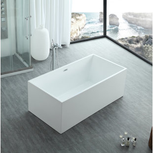 EISEN HOME Aphrodite 59'' x 29.5'' Freestanding Soaking Acrylic Bathtub