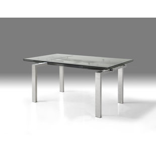 ORREN ELLIS Chouhan Extendable Glass Dining Table