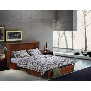 PYPER MARKETING LLC Coldwater Queen Storage Murphy Bed with Mattress and Power Outlets