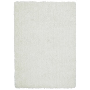 MERCER41 Kailee Solid Colour Machine Woven Machine Tufted White Area Rug