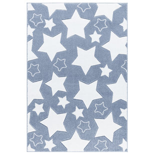 LIVONE Sky Blue/White Rug