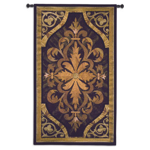 FINE ART TAPESTRIES Wood Inlay Teak BW Tapestry