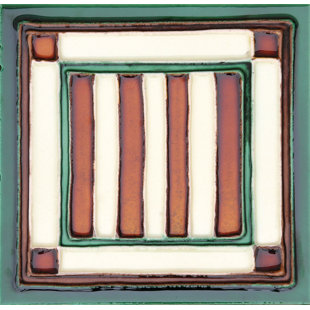 SOLISTONE Hand-Painted 6" x 6" Ceramic Field Tile in Banderas