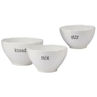 Certified International It's Just Words 3 Piece Ceramic Mixing Bowl Set