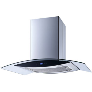 WINFLO 36" 475 CFM Convertible Island Range Hood in Stainless Steel With Filter Included