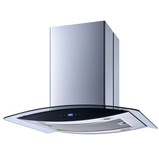 WINFLO H102B Series 30" 500 CFM Convertible Island Range Hood in Stainless Steel With Filter Included