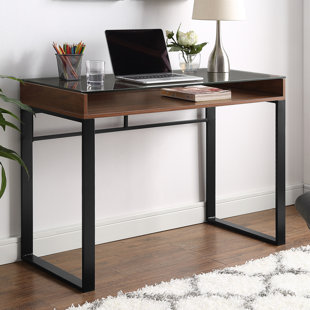 TRENT AUSTIN DESIGN Porterfield Glass Top Metal Base Writing Desk