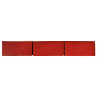 MEROLA TILE Antic Special 6" x 3" Glossy Ceramic Bullnose Tile Trim in Red